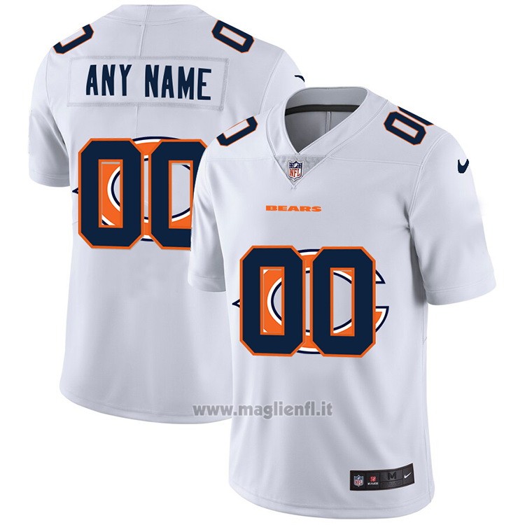Maglia NFL Limited Chicago Bears Personalizzate Logo Dual Overlap Bianco